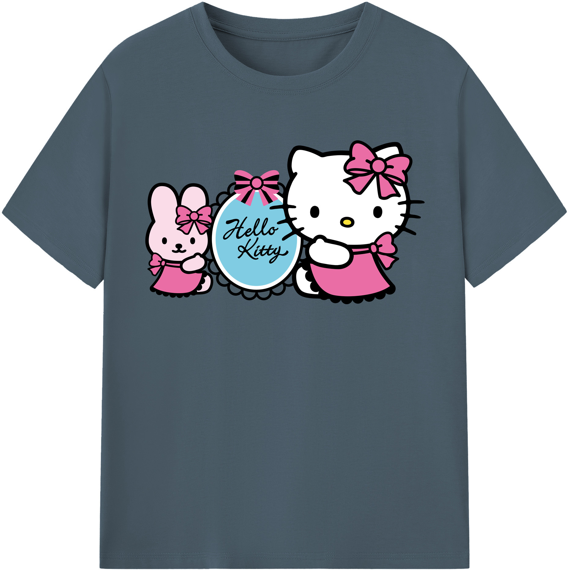 （画像用） Hello Kitty ハローキティ 綿100％半袖Tシャツ（フロントプリント）